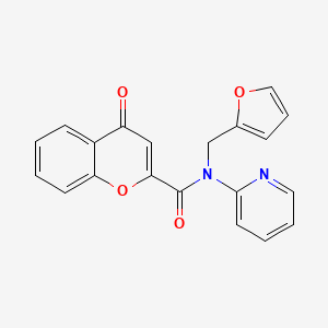 molecular formula C20H14N2O4 B11356314 N-(furan-2-ylmethyl)-4-oxo-N-(pyridin-2-yl)-4H-chromene-2-carboxamide 