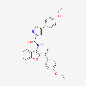 molecular formula C29H24N2O6 B11356315 5-(4-ethoxyphenyl)-N-{2-[(4-ethoxyphenyl)carbonyl]-1-benzofuran-3-yl}-1,2-oxazole-3-carboxamide 