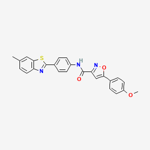 molecular formula C25H19N3O3S B11356320 5-(4-methoxyphenyl)-N-[4-(6-methyl-1,3-benzothiazol-2-yl)phenyl]-1,2-oxazole-3-carboxamide 