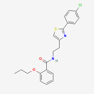 molecular formula C21H21ClN2O2S B11356321 N-{2-[2-(4-chlorophenyl)-1,3-thiazol-4-yl]ethyl}-2-propoxybenzamide 