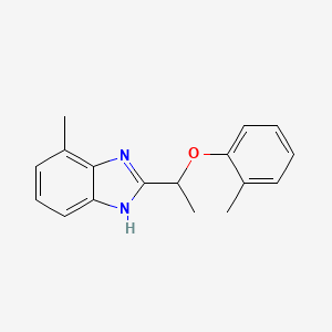 molecular formula C17H18N2O B11356330 4-methyl-2-[1-(2-methylphenoxy)ethyl]-1H-benzimidazole 