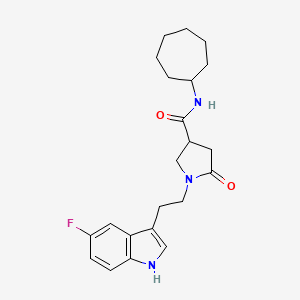 N-cycloheptyl-1-[2-(5-fluoro-1H-indol-3-yl)ethyl]-5-oxopyrrolidine-3-carboxamide