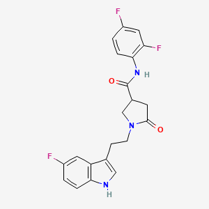 molecular formula C21H18F3N3O2 B11356349 N-(2,4-difluorophenyl)-1-[2-(5-fluoro-1H-indol-3-yl)ethyl]-5-oxopyrrolidine-3-carboxamide 