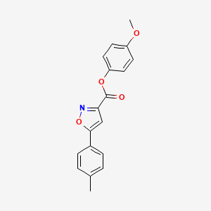 molecular formula C18H15NO4 B11356365 4-Methoxyphenyl 5-(4-methylphenyl)-1,2-oxazole-3-carboxylate 