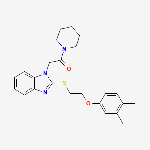 molecular formula C24H29N3O2S B11356400 2-(2-{[2-(3,4-dimethylphenoxy)ethyl]sulfanyl}-1H-benzimidazol-1-yl)-1-(piperidin-1-yl)ethanone 