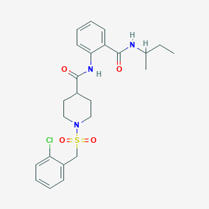 N-[2-(butan-2-ylcarbamoyl)phenyl]-1-[(2-chlorobenzyl)sulfonyl]piperidine-4-carboxamide