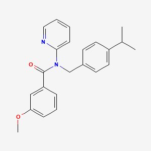 molecular formula C23H24N2O2 B11356418 3-methoxy-N-[4-(propan-2-yl)benzyl]-N-(pyridin-2-yl)benzamide 