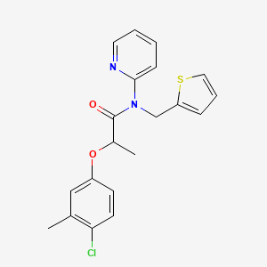 molecular formula C20H19ClN2O2S B11356435 2-(4-chloro-3-methylphenoxy)-N-(pyridin-2-yl)-N-(thiophen-2-ylmethyl)propanamide 