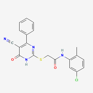 N-(5-Chloro-2-methylphenyl)-2-[(5-cyano-6-oxo-4-phenyl-1,6-dihydropyrimidin-2-YL)sulfanyl]acetamide