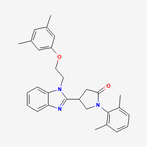 4-{1-[2-(3,5-dimethylphenoxy)ethyl]-1H-benzimidazol-2-yl}-1-(2,6-dimethylphenyl)pyrrolidin-2-one