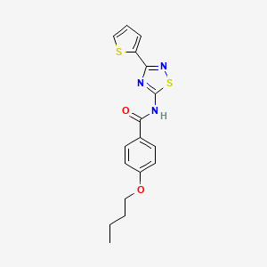 molecular formula C17H17N3O2S2 B11356453 4-butoxy-N-[3-(thiophen-2-yl)-1,2,4-thiadiazol-5-yl]benzamide 