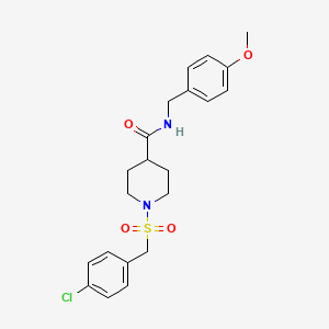 molecular formula C21H25ClN2O4S B11356470 1-[(4-chlorobenzyl)sulfonyl]-N-(4-methoxybenzyl)piperidine-4-carboxamide 