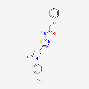 N-{5-[1-(4-ethylphenyl)-5-oxopyrrolidin-3-yl]-1,3,4-thiadiazol-2-yl}-2-phenoxyacetamide