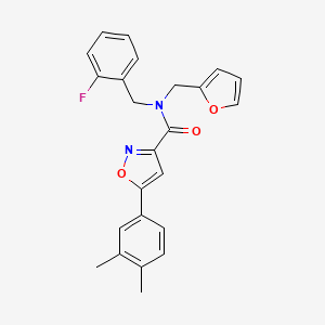 5-(3,4-dimethylphenyl)-N-(2-fluorobenzyl)-N-(furan-2-ylmethyl)-1,2-oxazole-3-carboxamide