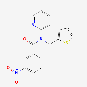 molecular formula C17H13N3O3S B11356506 3-nitro-N-(pyridin-2-yl)-N-(thiophen-2-ylmethyl)benzamide 