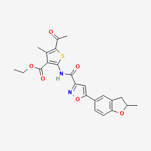 Ethyl 5-acetyl-4-methyl-2-({[5-(2-methyl-2,3-dihydro-1-benzofuran-5-yl)-1,2-oxazol-3-yl]carbonyl}amino)thiophene-3-carboxylate