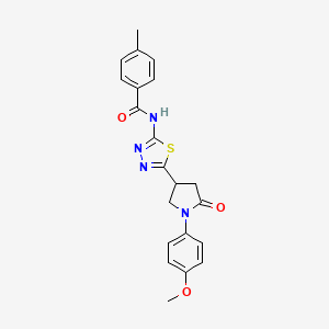 N-{5-[1-(4-methoxyphenyl)-5-oxopyrrolidin-3-yl]-1,3,4-thiadiazol-2-yl}-4-methylbenzamide