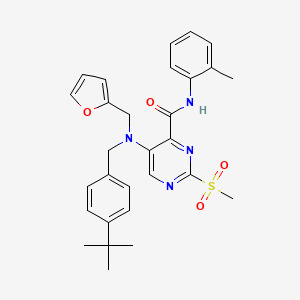 5-[(4-tert-butylbenzyl)(furan-2-ylmethyl)amino]-N-(2-methylphenyl)-2-(methylsulfonyl)pyrimidine-4-carboxamide