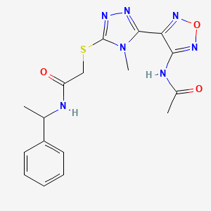 2-({5-[4-(acetylamino)-1,2,5-oxadiazol-3-yl]-4-methyl-4H-1,2,4-triazol-3-yl}sulfanyl)-N-(1-phenylethyl)acetamide