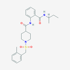 N-[2-(butan-2-ylcarbamoyl)phenyl]-1-[(2-methylbenzyl)sulfonyl]piperidine-4-carboxamide