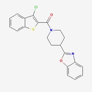 molecular formula C21H17ClN2O2S B11356565 2-[1-(3-Chloro-1-benzothiophene-2-carbonyl)piperidin-4-yl]-1,3-benzoxazole 