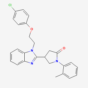 4-{1-[2-(4-chlorophenoxy)ethyl]-1H-benzimidazol-2-yl}-1-(2-methylphenyl)pyrrolidin-2-one