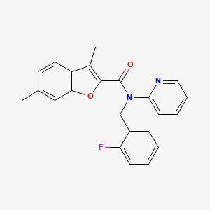 molecular formula C23H19FN2O2 B11356584 N-(2-fluorobenzyl)-3,6-dimethyl-N-(pyridin-2-yl)-1-benzofuran-2-carboxamide 