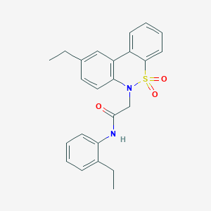 2-(9-ethyl-5,5-dioxido-6H-dibenzo[c,e][1,2]thiazin-6-yl)-N-(2-ethylphenyl)acetamide