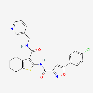 5-(4-chlorophenyl)-N-{3-[(pyridin-3-ylmethyl)carbamoyl]-4,5,6,7-tetrahydro-1-benzothiophen-2-yl}-1,2-oxazole-3-carboxamide