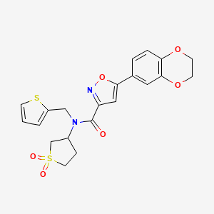 5-(2,3-dihydro-1,4-benzodioxin-6-yl)-N-(1,1-dioxidotetrahydrothiophen-3-yl)-N-(thiophen-2-ylmethyl)-1,2-oxazole-3-carboxamide