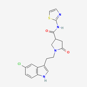 molecular formula C18H17ClN4O2S B11356622 1-[2-(5-chloro-1H-indol-3-yl)ethyl]-5-oxo-N-(1,3-thiazol-2-yl)pyrrolidine-3-carboxamide 