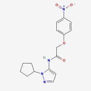 molecular formula C16H18N4O4 B11356623 N-(1-cyclopentyl-1H-pyrazol-5-yl)-2-(4-nitrophenoxy)acetamide 