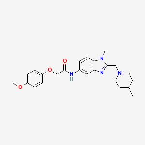 2-(4-methoxyphenoxy)-N-{1-methyl-2-[(4-methylpiperidin-1-yl)methyl]-1H-benzimidazol-5-yl}acetamide