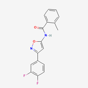 N-[3-(3,4-difluorophenyl)-1,2-oxazol-5-yl]-2-methylbenzamide