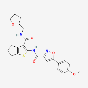 5-(4-methoxyphenyl)-N-{3-[(tetrahydrofuran-2-ylmethyl)carbamoyl]-5,6-dihydro-4H-cyclopenta[b]thiophen-2-yl}-1,2-oxazole-3-carboxamide