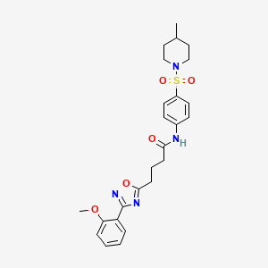 4-[3-(2-methoxyphenyl)-1,2,4-oxadiazol-5-yl]-N-{4-[(4-methylpiperidin-1-yl)sulfonyl]phenyl}butanamide