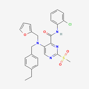 molecular formula C26H25ClN4O4S B11356773 N-(2-chlorophenyl)-5-[(4-ethylbenzyl)(furan-2-ylmethyl)amino]-2-(methylsulfonyl)pyrimidine-4-carboxamide 