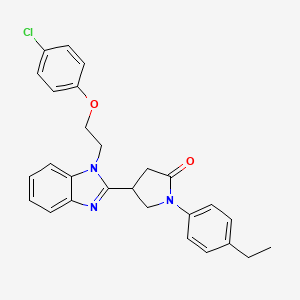 molecular formula C27H26ClN3O2 B11356774 4-{1-[2-(4-chlorophenoxy)ethyl]-1H-benzimidazol-2-yl}-1-(4-ethylphenyl)pyrrolidin-2-one 