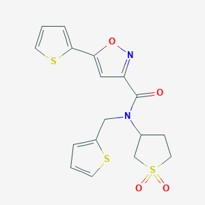 N-(1,1-dioxidotetrahydrothiophen-3-yl)-5-(thiophen-2-yl)-N-(thiophen-2-ylmethyl)-1,2-oxazole-3-carboxamide