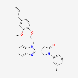 4-(1-{2-[2-methoxy-4-(prop-2-en-1-yl)phenoxy]ethyl}-1H-benzimidazol-2-yl)-1-(3-methylphenyl)pyrrolidin-2-one