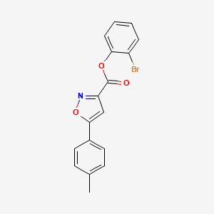 molecular formula C17H12BrNO3 B11356796 2-Bromophenyl 5-(4-methylphenyl)-1,2-oxazole-3-carboxylate 