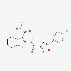 molecular formula C20H18ClN3O3S B11356801 5-(4-chlorophenyl)-N-[3-(methylcarbamoyl)-4,5,6,7-tetrahydro-1-benzothiophen-2-yl]-1,2-oxazole-3-carboxamide 