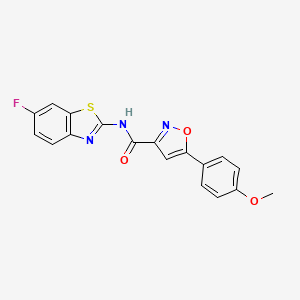 N-(6-fluoro-1,3-benzothiazol-2-yl)-5-(4-methoxyphenyl)-1,2-oxazole-3-carboxamide