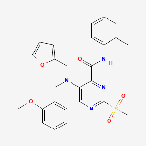 5-[(furan-2-ylmethyl)(2-methoxybenzyl)amino]-N-(2-methylphenyl)-2-(methylsulfonyl)pyrimidine-4-carboxamide