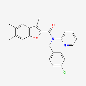 N-(4-chlorobenzyl)-3,5,6-trimethyl-N-(pyridin-2-yl)-1-benzofuran-2-carboxamide