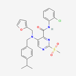 N-(2-chlorophenyl)-5-{(furan-2-ylmethyl)[4-(propan-2-yl)benzyl]amino}-2-(methylsulfonyl)pyrimidine-4-carboxamide