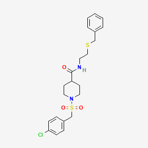 N-[2-(benzylsulfanyl)ethyl]-1-[(4-chlorobenzyl)sulfonyl]piperidine-4-carboxamide