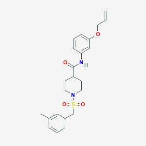 molecular formula C23H28N2O4S B11356966 1-[(3-methylbenzyl)sulfonyl]-N-[3-(prop-2-en-1-yloxy)phenyl]piperidine-4-carboxamide 