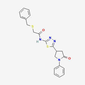 2-(benzylsulfanyl)-N-[5-(5-oxo-1-phenylpyrrolidin-3-yl)-1,3,4-thiadiazol-2-yl]acetamide