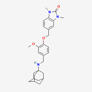 molecular formula C28H35N3O3 B11356973 5-{4-[(Adamantan-1-ylamino)methyl]-2-methoxyphenoxymethyl}-1,3-dimethyl-1,3-benzodiazol-2-one 